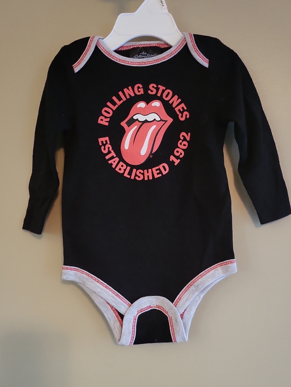 The Rolling Stones black long sleeve onesie/bodysuit